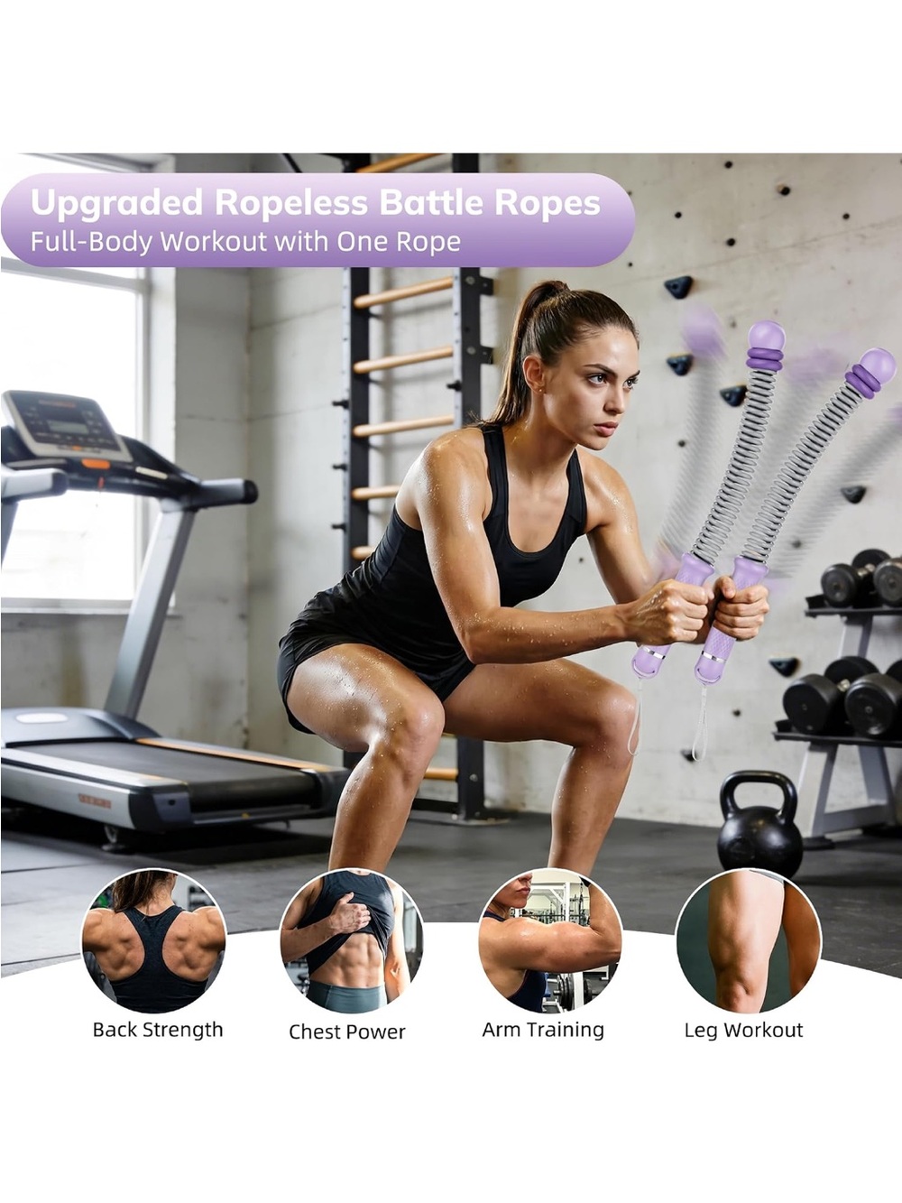 Weighted Ropeless Battle Ropes Purple - Picture 3 of 7